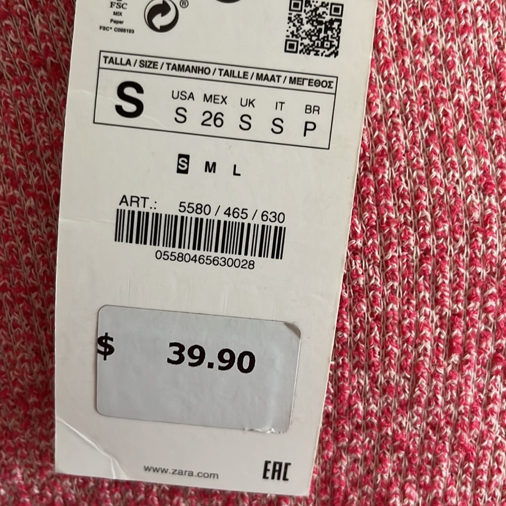 Zara size small new with tags generous fit fleece lined sweater sweatshirt - Picture 13 of 16
